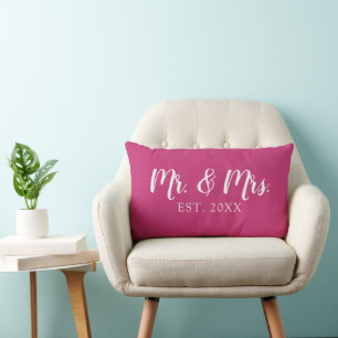 Oreiller de mariage établi M. et Mme Script