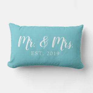 Oreiller de mariage établi Mr et Mrs Script