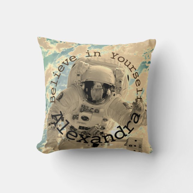 Oreiller de motivation de fusée d'astronaute perso (Recto)