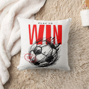 Oreiller de motivation "Play to Win Soccer" - Cous