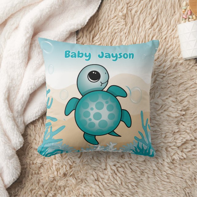 Oreiller de naissance de bébé tortue de mer (Couverture)