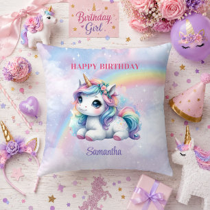 Oreiller de naissance licorne pastel magique fille
