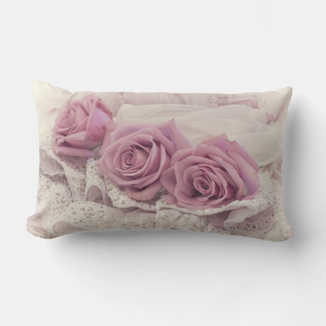 Oreiller de nature morte Roses Et Dentelle (Recto)