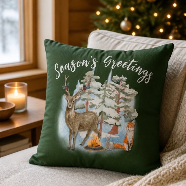 Oreiller de Noël avec des Animaux de la Forêt (Créateur téléchargé)