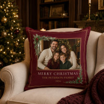 Oreiller de Noël avec photo de famille personnalis