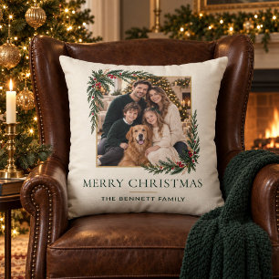 Oreiller de Noël avec photo de famille personnalis
