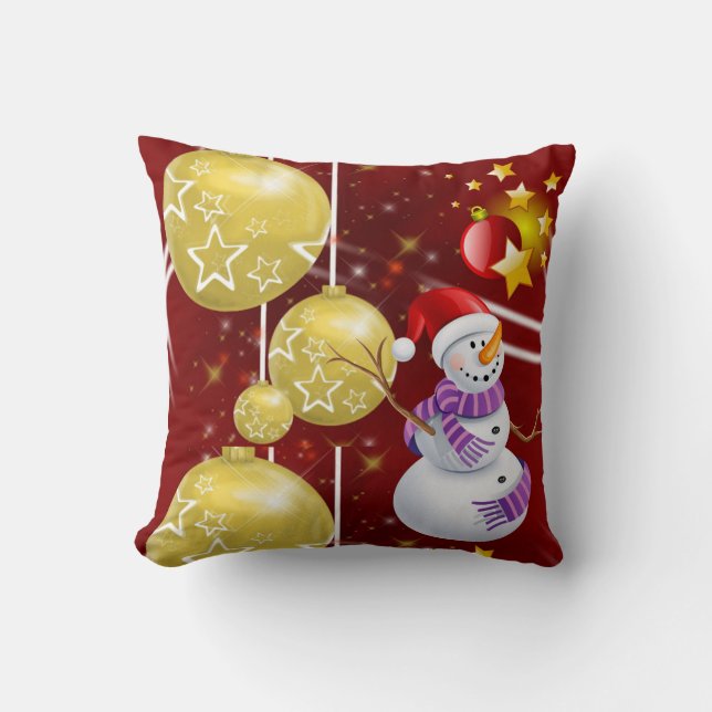 Oreiller de Noël Bonhomme de neige (Recto)