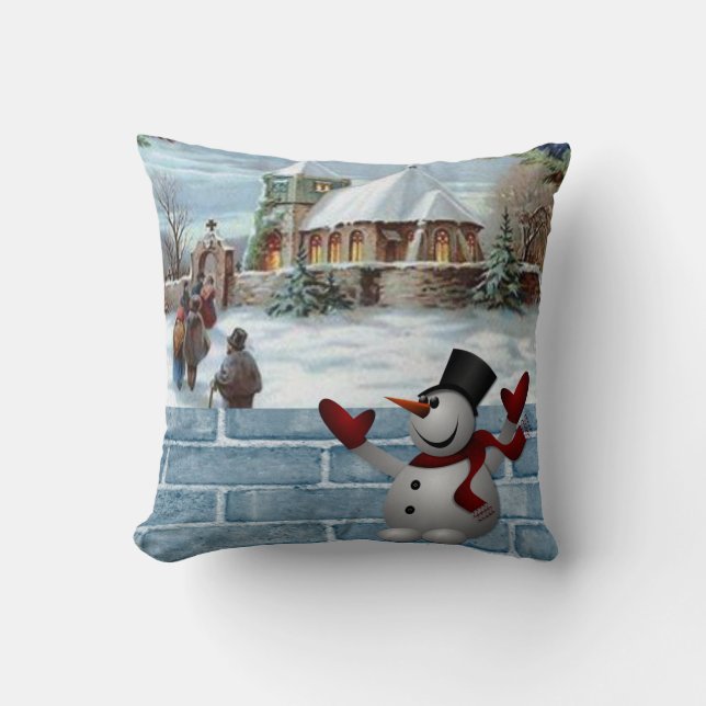 Oreiller de Noël bonhomme de neige (Recto)