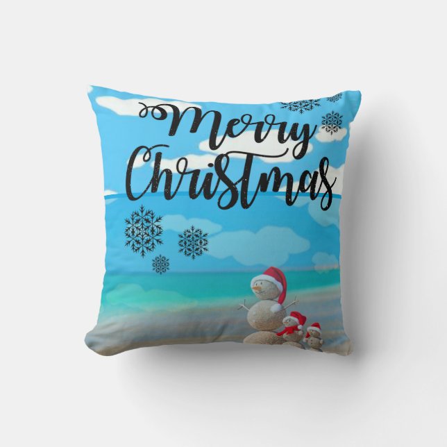 Oreiller de Noël Bonhomme de neige (Recto)