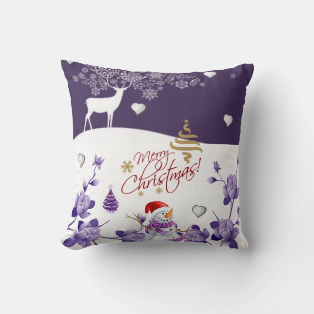 Oreiller de Noël Bonhomme de neige (Recto)