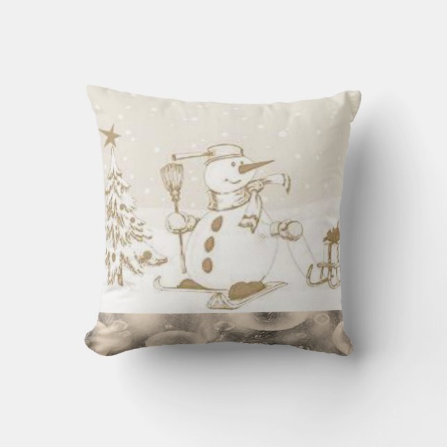 Oreiller de Noël bonhomme de neige (Recto)
