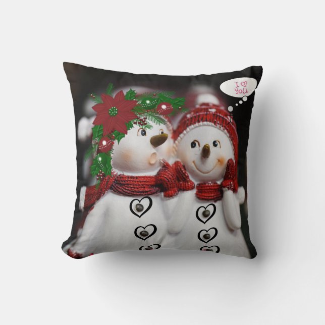 Oreiller de Noël Bonhomme de Neige (Recto)