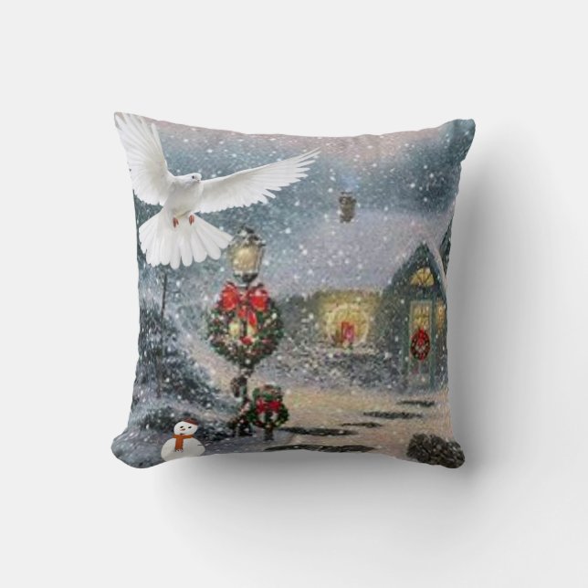Oreiller de Noël Bonhomme de neige (Recto)