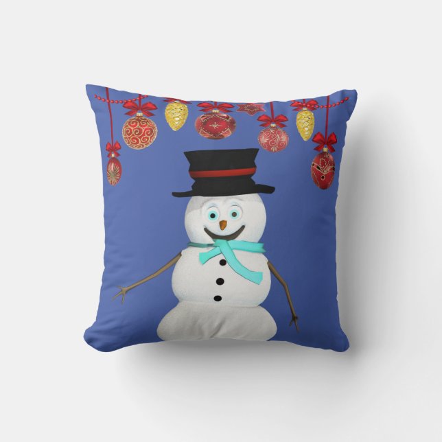 Oreiller de Noël Bonhomme de Neige (Recto)