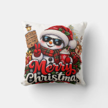 Oreiller de Noël bonhomme de neige - Cadeau confor