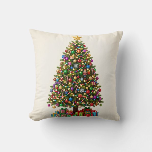 Oreiller de Noël Classique en Forme de Sapin (Recto)