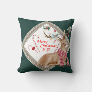 Oreiller de Noël décoratif en forme de canne à bon