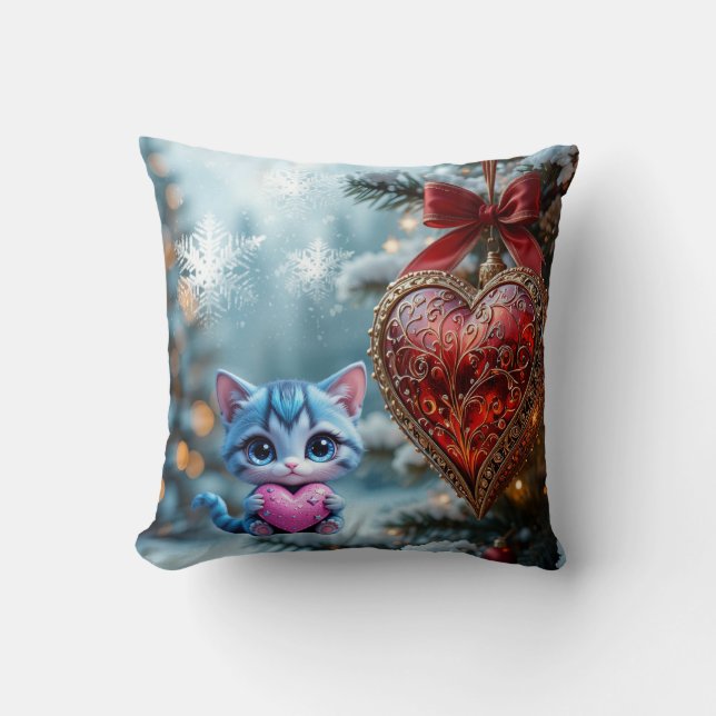 Oreiller de Noël en forme de chat  (Recto)