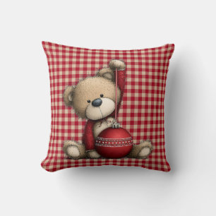 Oreiller de Noël en forme d'ours en peluche