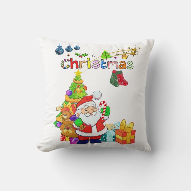 Oreiller de Noël en jeté Santa (Recto)