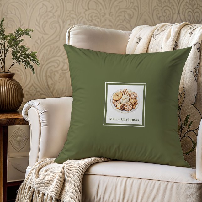 Oreiller de Noël familial doux et pastel avec nom  (Cozy soft pastel family name Christmas gift pillow

)
