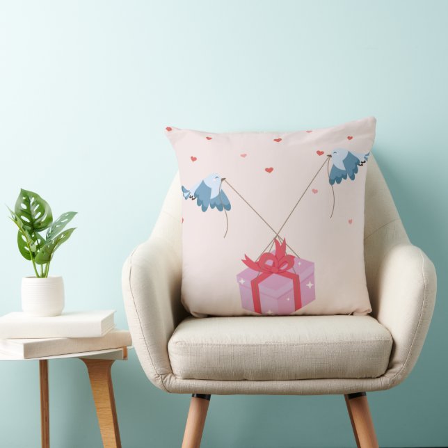 Oreiller de Noël Fantaisiste avec des Cœurs (Chaise)