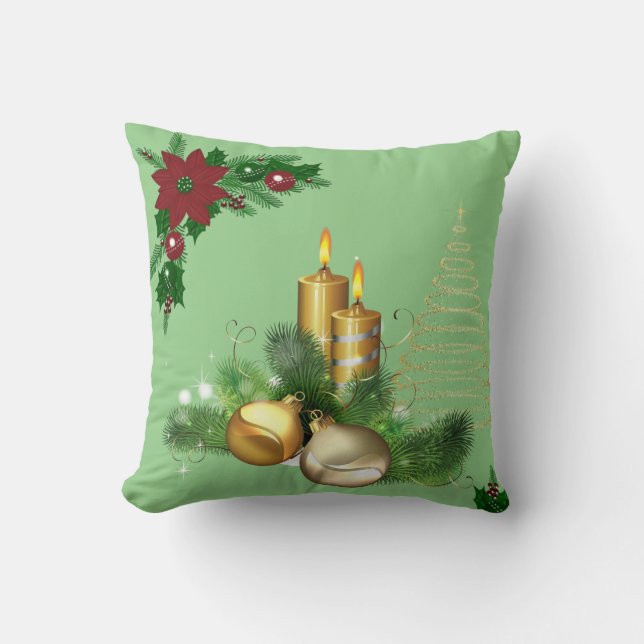 Oreiller de Noël jeté, Bougie de Noël (Recto)