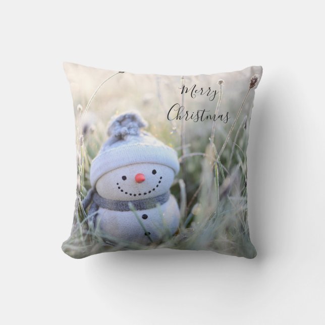 Oreiller de Noël joyeux bonhomme de neige (Recto)