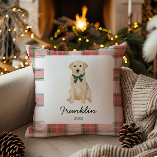 Oreiller de Noël Labrador doré personnalisé