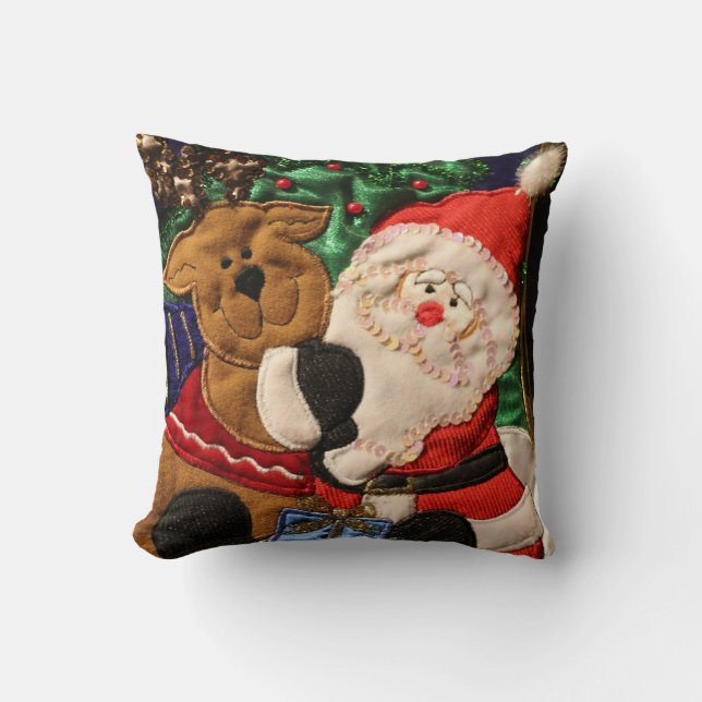 Oreiller de Noël/Père Noël & Reindeer (Recto)