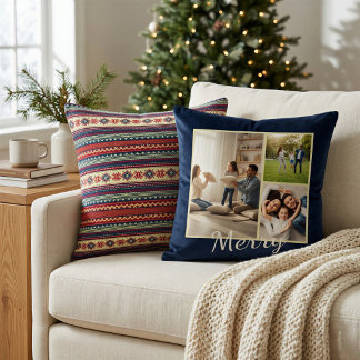 Oreiller de Noël personnalisé à motif Fair Isle