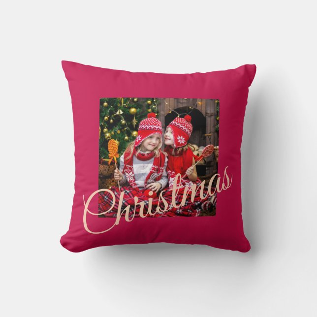 Oreiller de Noël personnalisé avec photo (Recto)