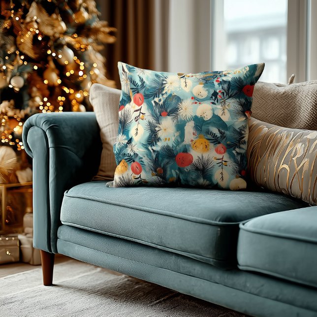 Oreiller de Noël personnalisé avec turquoise (Créateur téléchargé)