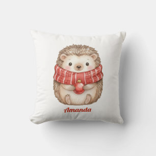 Oreiller de Noël personnalisé Hérisson Fantaisie