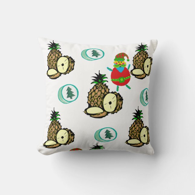 Oreiller de Noël, Pingouin Père Noël Noix de Coco (Recto)