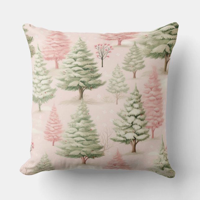 Oreiller de Noël rose Pastel (Recto)