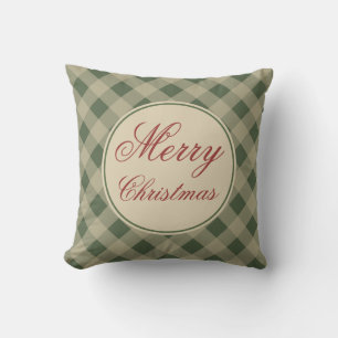 Oreiller de Noël vert rustique