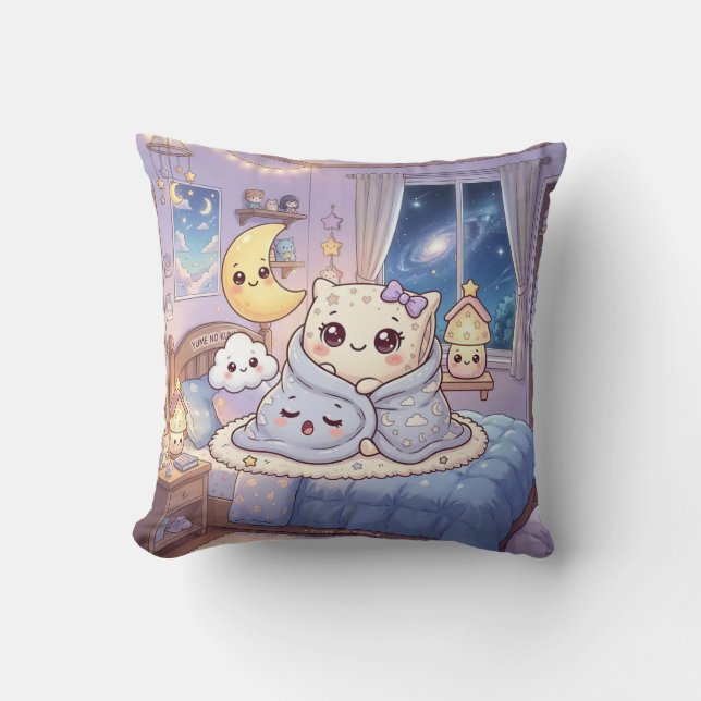 Oreiller de nuit Lune Mignonne (Recto)