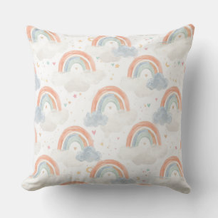 Oreiller de nurserie arc-en-ciel pastel rêveur A
