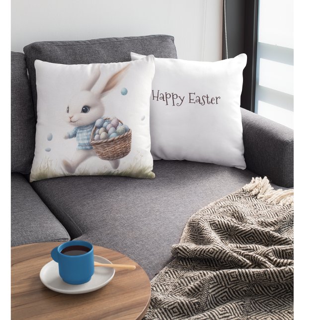 Oreiller de nurserie fantaisiste lapin de Pâques | (Créateur téléchargé)