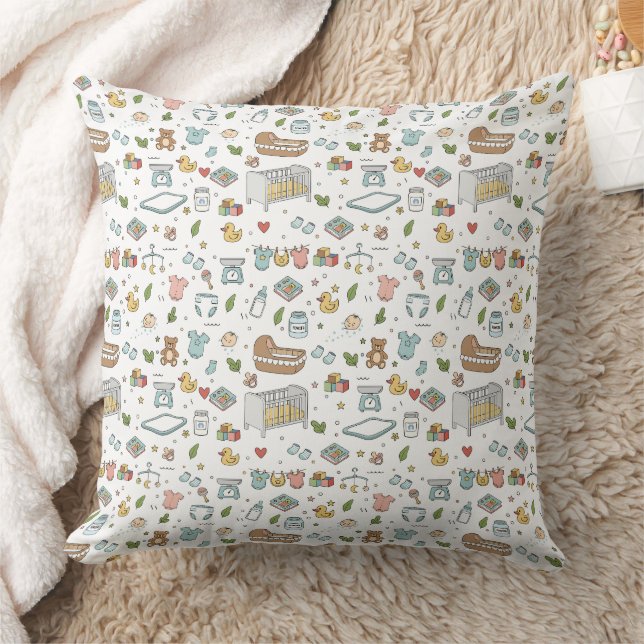 Oreiller de nurserie ourson pastel canard (Couverture)