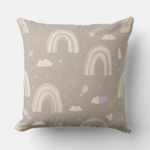 Oreiller de nurserie pastel scandinave   Arcs-en-c