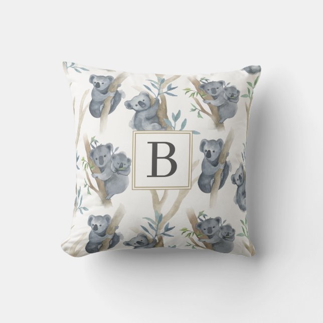 Oreiller de nurserie pour bébé avec monogramme de  (Recto)