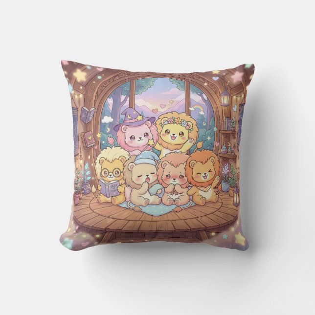 Oreiller de pépinière amis lion cosy (Recto)