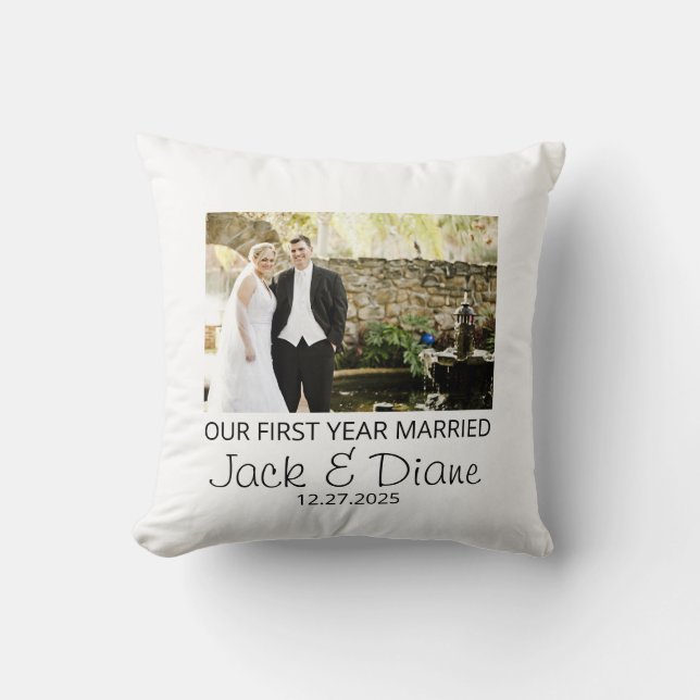 Oreiller de première année de mariage - Photo de m (Recto)