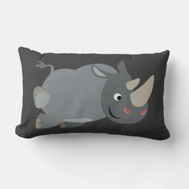 Oreiller de rhinocéros de dessin animé mignon (Recto)