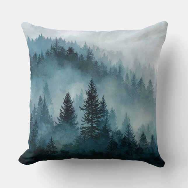 Oreiller de sérénité de la forêt bleue mystique (Recto)