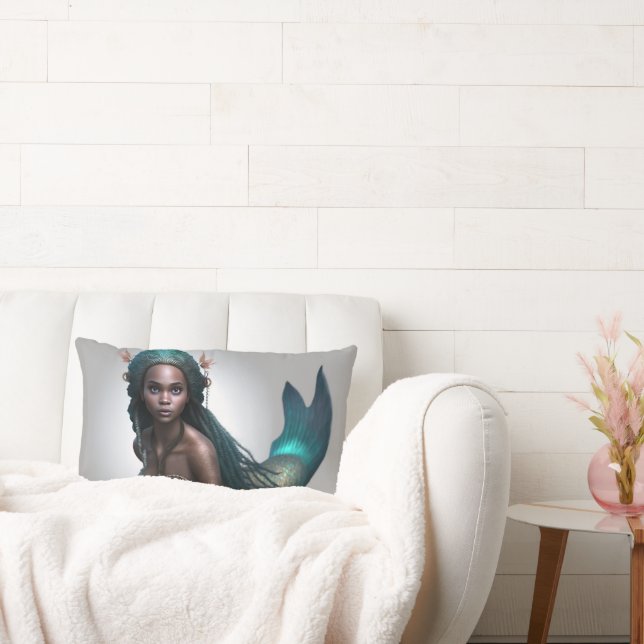 OREILLER DE SIRENE FEMME NOIRE AVEC DREADS (Canapé)