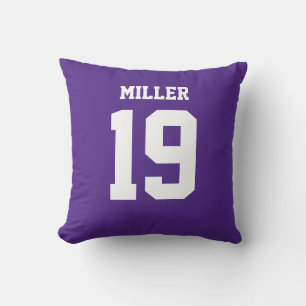 Oreiller de sport double face violet et blanc