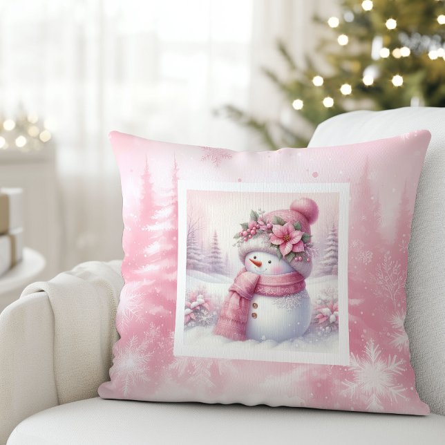 Oreiller de vacances pour enfants de la forêt d'hi (Charming Pinkmas Winter Forest Kids Holiday Pillow

)